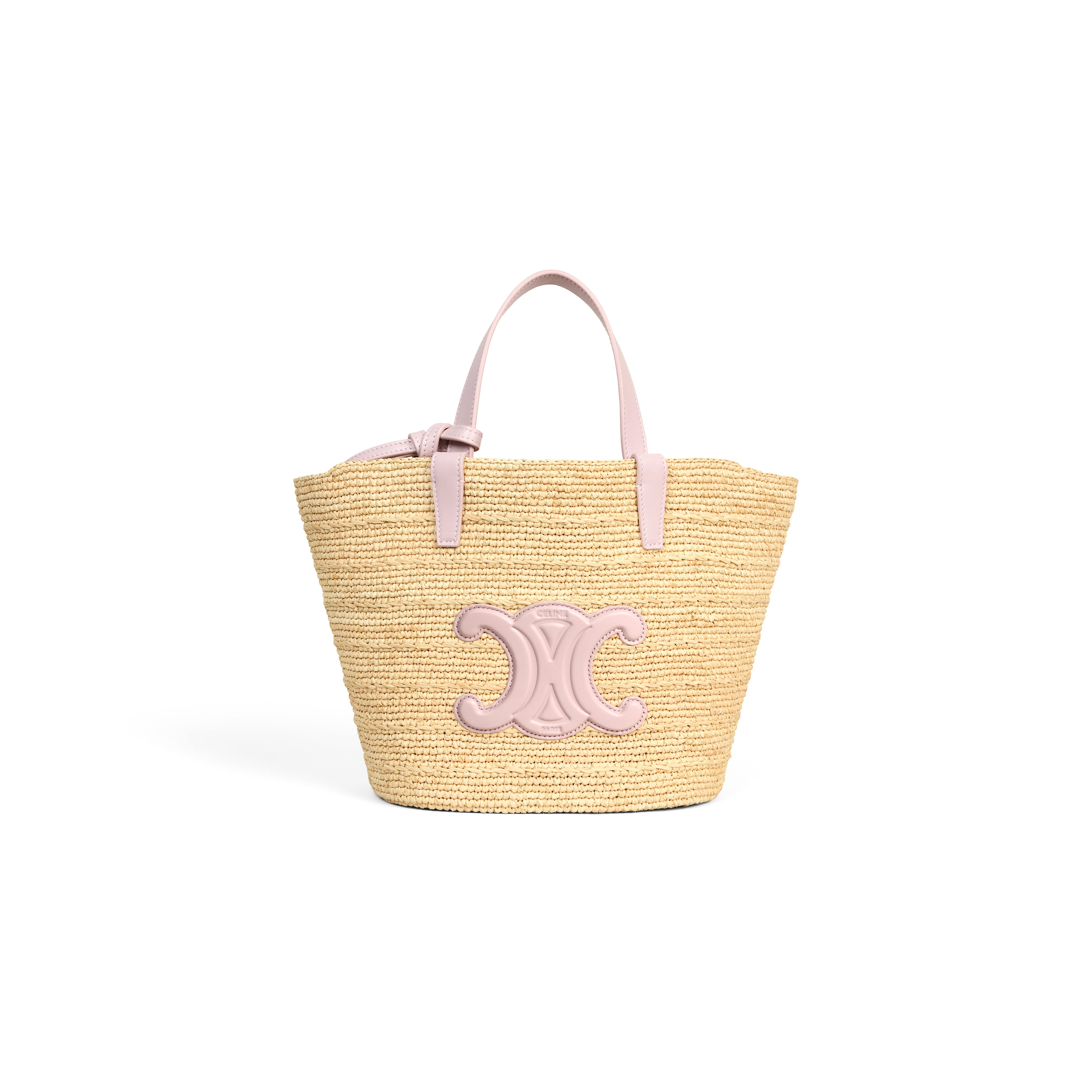 CELINE TEEN SUPPLE CELINE CLASSIC PANIER IN RAFFIA AND CALFSKIN 115802FF7.25BD (22*21.5*13cm)